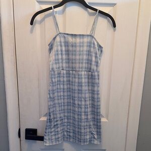 Art Class Blue and White Plaid Kids Dress